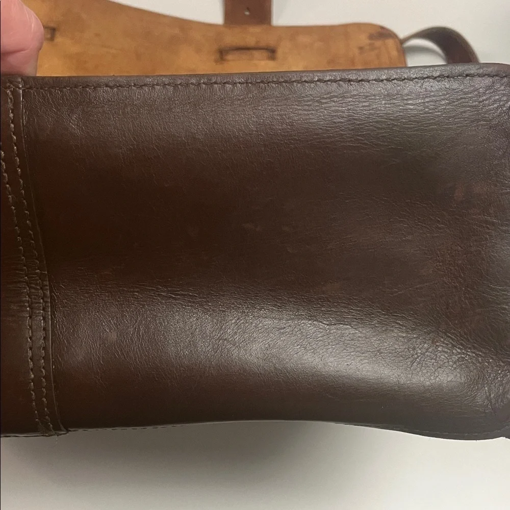 Naturally Yours Brown vintage Leather Briefcase with long adjustable strap